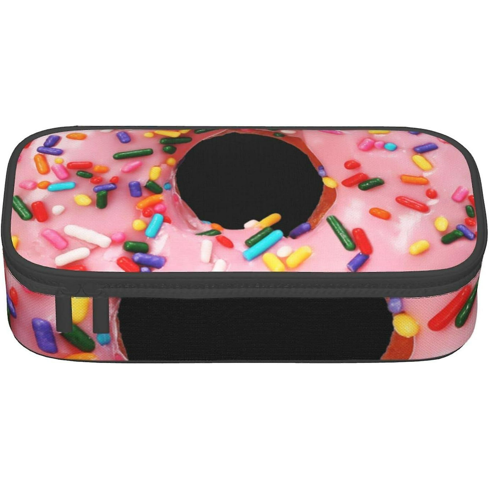 WQ801 Donut Print Pencil Pen Case Large Capacity Pencil Box Bag