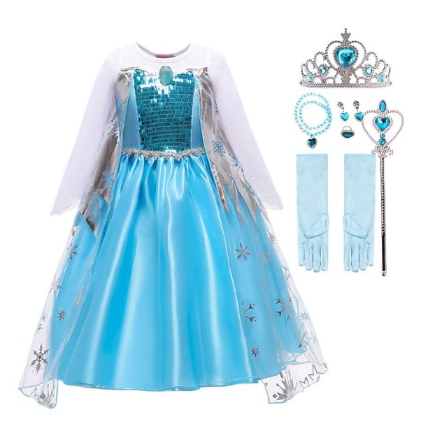 Vestido de princesa Frozen para niñas, disfraz de reina de la nieve, fiesta de Elsa, tul con lentejuelas Fivean unisex