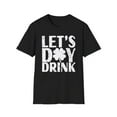 thumbnail image 2 of Let's Day Drink, Gildan Unisex Softstyle Shirt, Shamrock Graphic Tee, S-3XL, 2 of 5