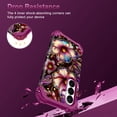 thumbnail image 3 of CASEFIV for Phone Case for Samsung Galaxy S26,Glow in The Dark,Shockproof Protection Hard PC Soft Flexible TPU Bumper Drop Protective Protective Phone Cover Case for Galaxy S26,Purple Flower, 3 of 7