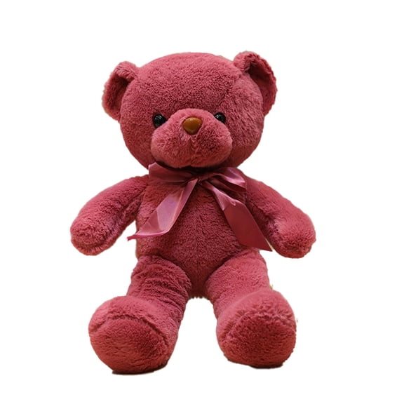 BESTSKY Weighted Teddy Bear Body Pillow, Interactive Funny Sound Stuffed Animal, Ultra Soft Sleep Aid for Kids and Adults, Wine Red Cuddling Toy for Bedroom and Relaxation
