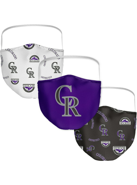 Adult Fanatics Branded Colorado Rockies All Over Logo Face Covering 3-Pack