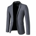 thumbnail image 2 of Blczomt Mens Jacket Fall Gray Blazer Suit Jacket Lightweight Plain Single Breasted Sport Coats Mens Coat Big and Tall L, 2 of 4