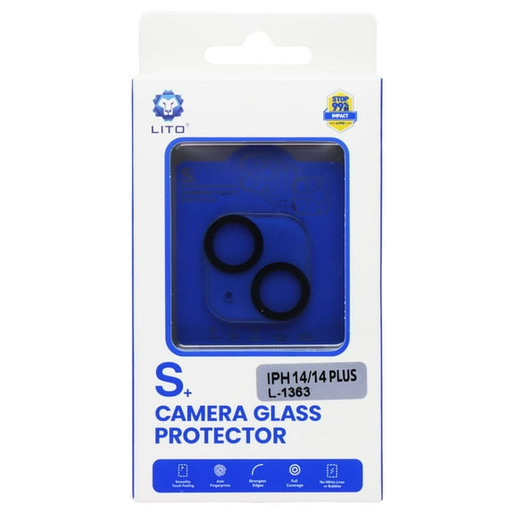 LITO S  Camera Glass Protector for Apple iPhone 14/14 Plus - Clear/Black