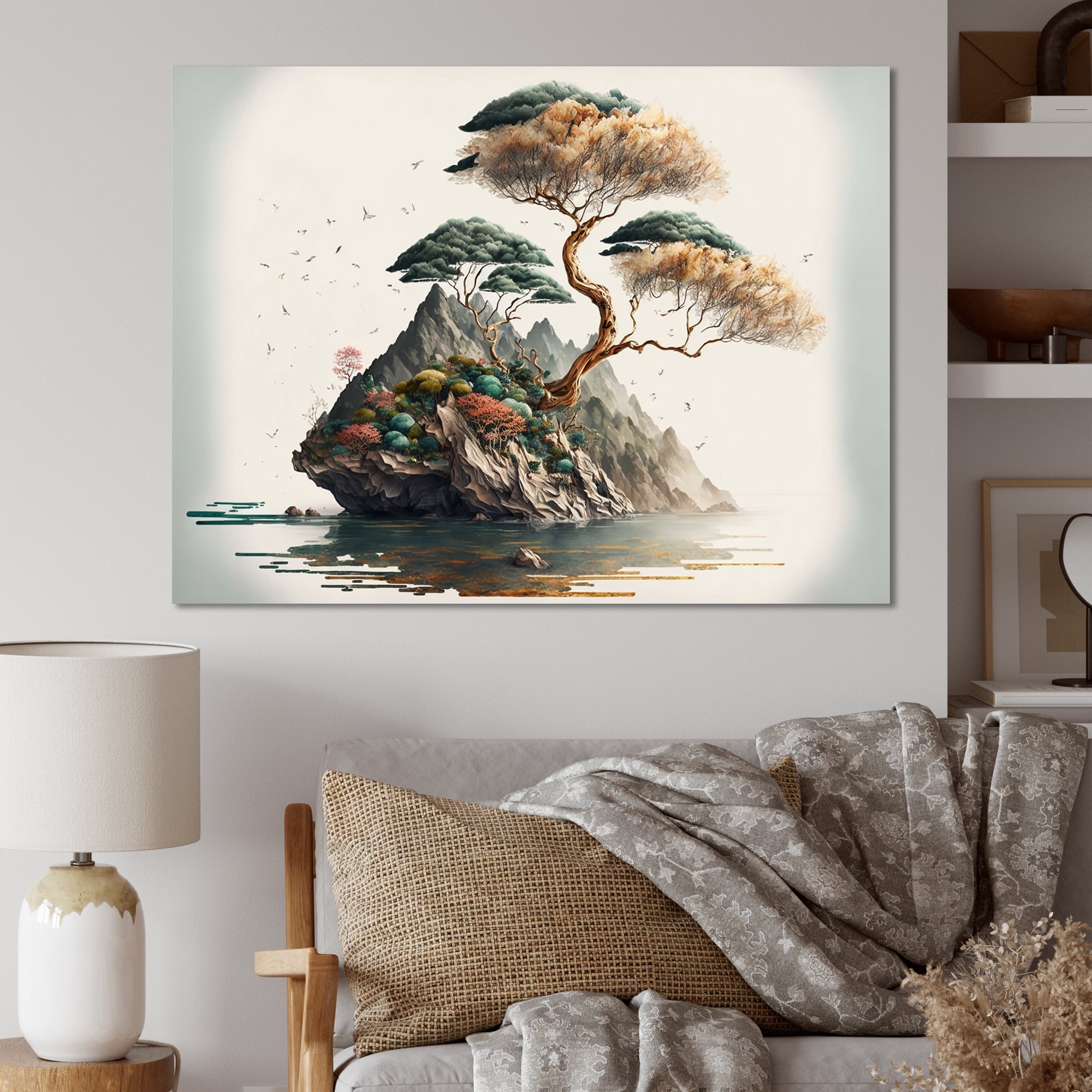 Designart Bonsai By The Water II Canvas Wall Art