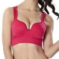 thumbnail image 3 of Bras for Women's Seamless Sleep Sports Bra With No Steel Ring Thin And Shockproof Yoga Gathered U Back Bra on Clearance Red L, 3 of 3
