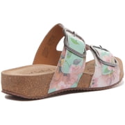 Josef Seibel Tonga 64 Womens Floral Leather Sandal With 2 Buckle Strap In Mint Size 6