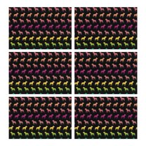 Rainbow Puppy Summer Placemats Table Placemats Set Of 6-Linen Kitchen Washable Placemats Table Mats 11.8"x17.7"Non-Slip Heat Resistant