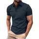thumbnail image 1 of Manga Corta de Verano Tops de Color Sólido Casual Manga Corta Cuello Redondo Doblado Hendidura Superior, Camisa de Fibra de Poliéster para Hombres, Lavado de Manos, 1 of 6