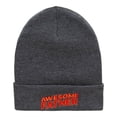 thumbnail image 5 of Awesome Father Embroidered 12 Inch Long Knitted Beanie - Dk Grey OSFM, 5 of 5