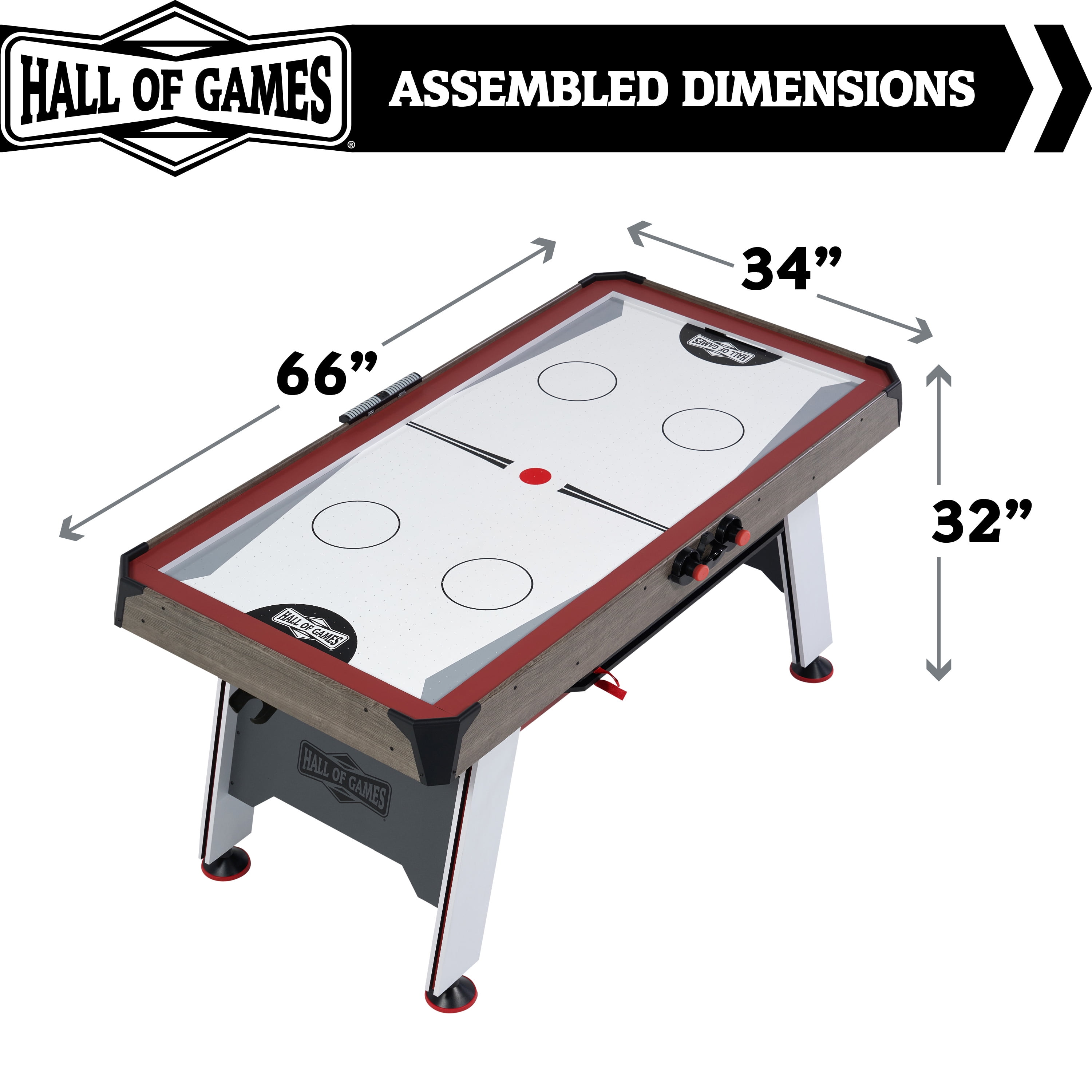 5.5 ft. Arcade Air Hockey Table and Tennis Top 2-in-1 with Accessories,by Hall of Games