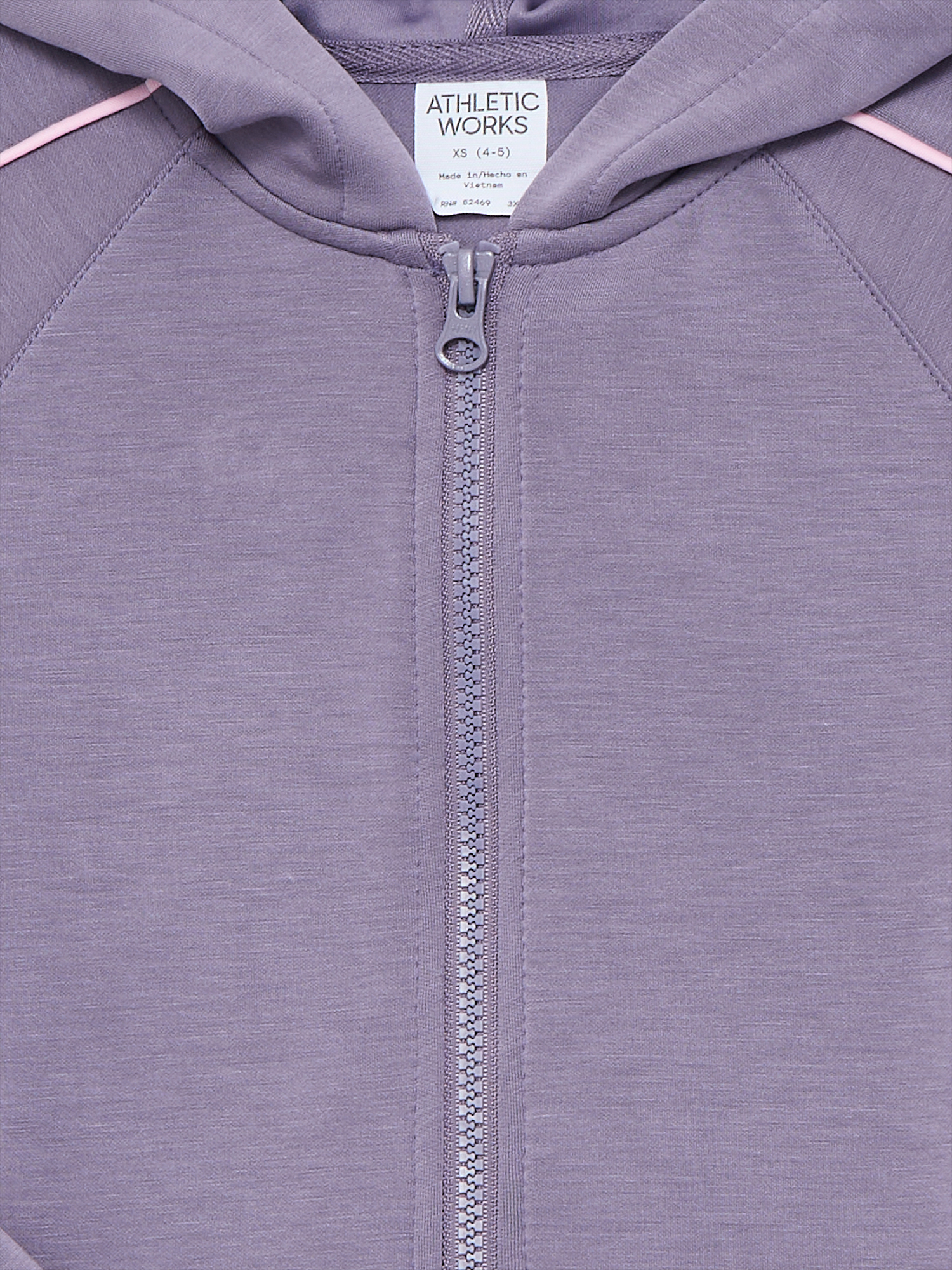 Athletic Works Girls Active Scuba Knit Hooded Zip Top, Sizes 4-18