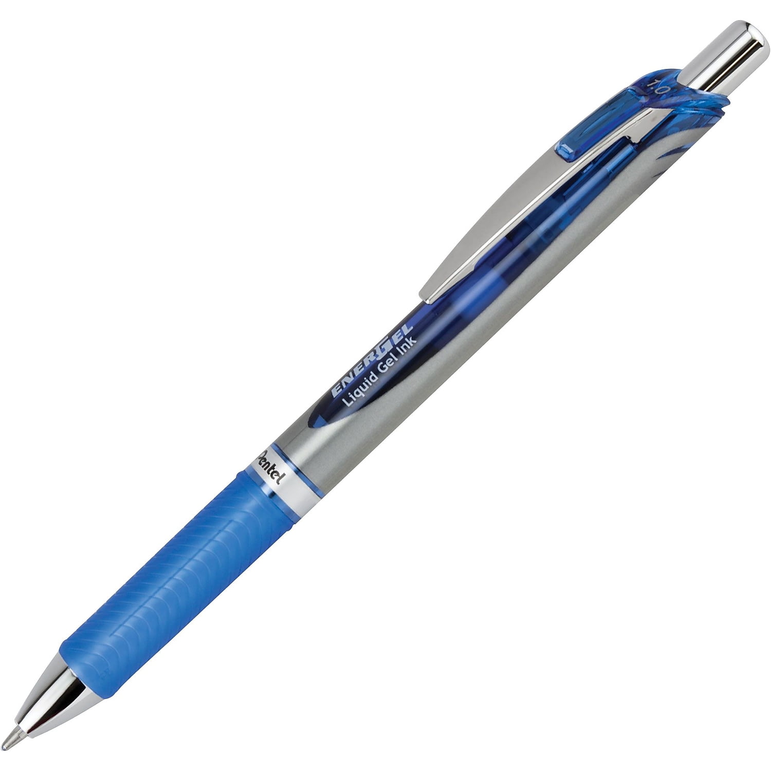 EnerGel RTX Retractable Liquid Gel Pen, Bold Line, Metal Tip, Blue Ink, 12 Count