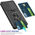 thumbnail image 5 of Design for iPhone 14 Pro Max Phone Case with Screen Protector Card Holder Stand Kickstand Heavy Duty Slim Shockproof Hybrid Rugged Drop Protective Cover for Women Men Girls 6.7 inch Black, 5 of 8