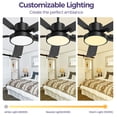 thumbnail image 4 of Skvevn Ceiling Fans with Lights and Remote, 52-inch Indoor/Outdoor Black Modern Fan with Quite Noiseless and Adjustable Light 6 Speed for Patio Living Room Bedroom, 4 of 7