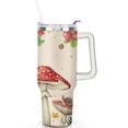 thumbnail image 2 of 40oz Colorful Botanical Mushroom Stainless Steel Flip Straw Tumbler Spill Proof Travel Cup Double Wall Vacuum Insulated Coffee Mug with Top Handle, 2 of 6