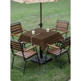thumbnail image 4 of Outdoor Tablecloth with Umbrella Hole for Patio/Picnic/Party/Camping, Dark Brown Rattan Waterproof Table Cloth Square Cover Washable, Vintage Abstract Wicker Texture (54"x 54"), 4 of 8