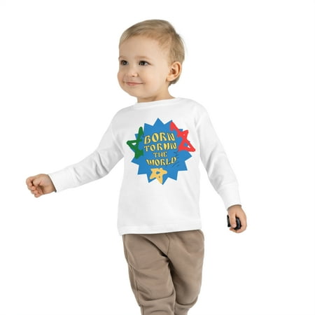 

Rabbit Skins Born To Run The World Toddler Long Sleeve Tee