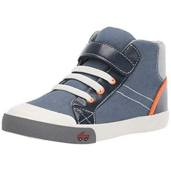 See Kai Run Boy's Dane Sneaker, Blue/Orange, 2Y M US Little Kid