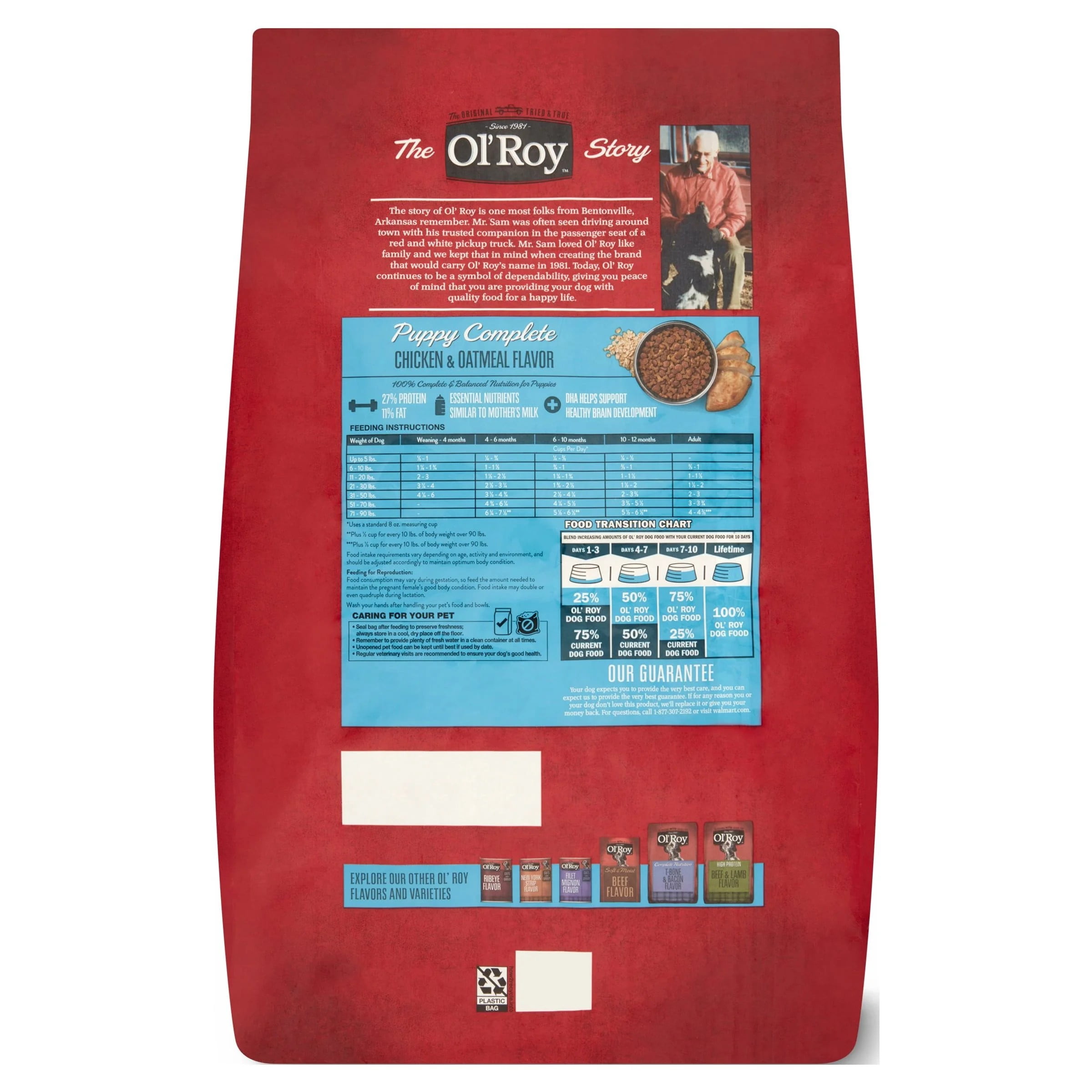 Ol' Roy Puppy Complete Chicken Flavor Dry Food for Puppies, 15 lbs