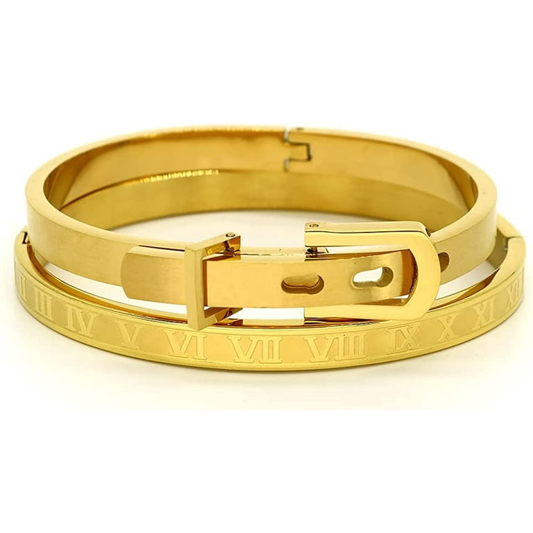 Jaline Gold Silver Rose Gold Plated Bracelets for Men Women Roman