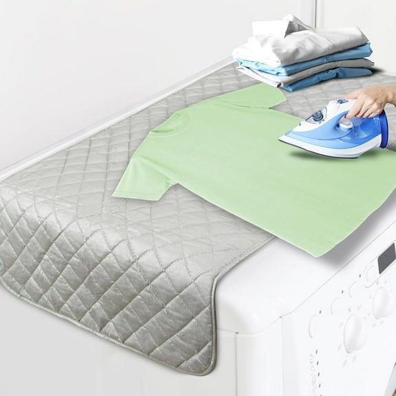 1 PCS Magnetic Ironing Mat Blanket,Iron Board Alternative Cover/Quilted Washer Dryer Heat Resistant Pad/Portable Cover/Mat Grey 33"X 18"