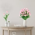 thumbnail image 3 of 15 Pcs Real Touch Artificial Tulips, Light Pink Fake Tulip Flowers with Flexible Stems, Faux PU Tulips for Wedding Bouquet, Spring Home Decor, Office Desk, Mother's Day Centerpiece Decorations, 3 of 7