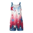 thumbnail image 5 of Lovskoo 2024 Short Jumpsuits for Women Independence Day American Flag Loose Sleeveless Casual Romper Overalls Jumpsuit with Pockets Multicolor M, 5 of 6