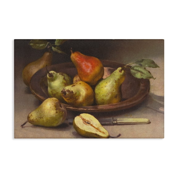 Stupell Industries Classic Pears Still Life Food & Beverage Painting Wrapped Canvas Art Print Wall Art, 24 x 16