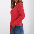 thumbnail image 5 of Womens Tops Women Long Sleeve Shirts Lightweight Sweaters Casual Shirt V Neck Lace Fall Fashion Clothes, 5 of 7
