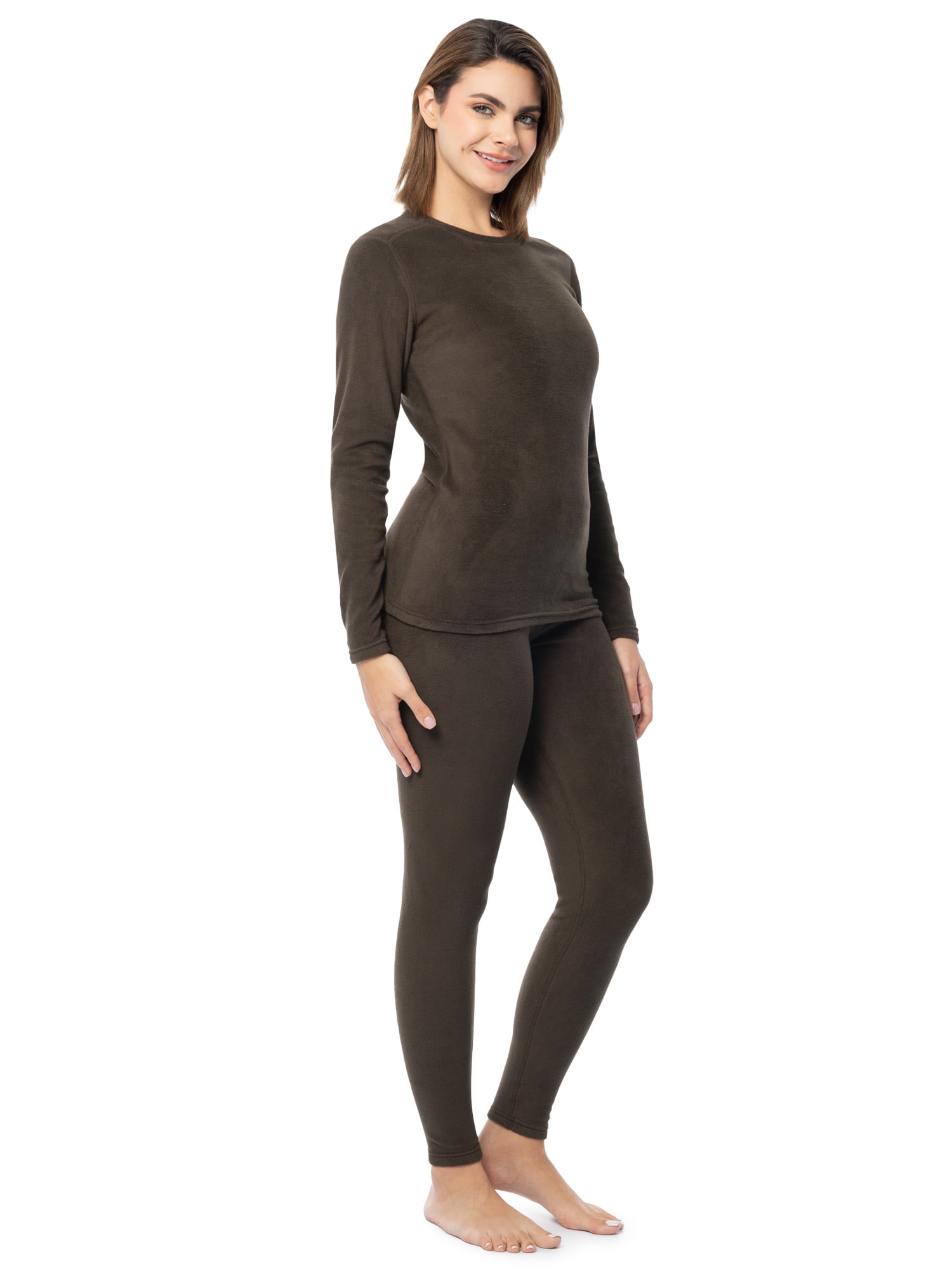 Fruit of the Loom Women's Stretch Fleece Thermal Top and Bottom Set, Sizes S-4X