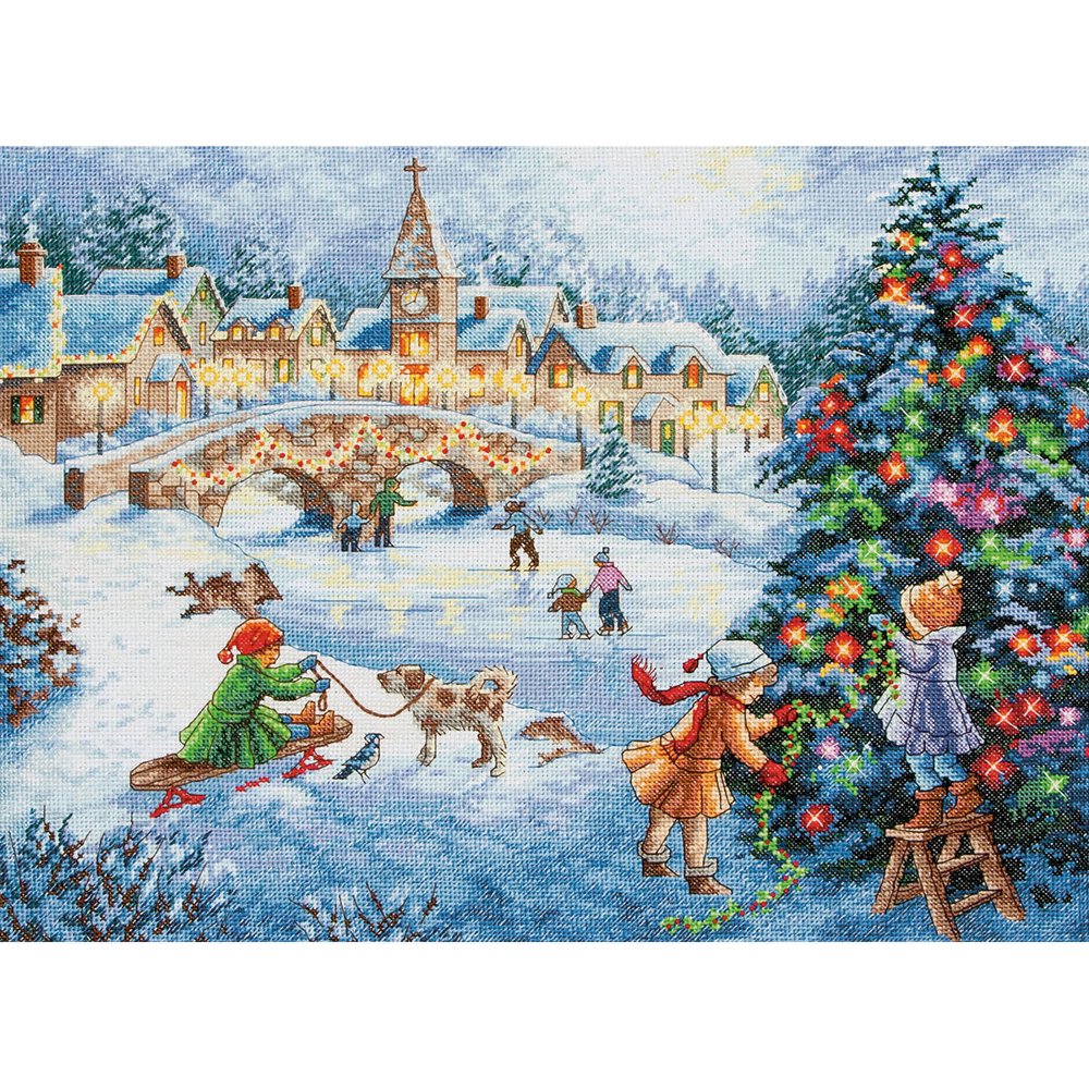 Gold Collection Winter Celebration Counted Cross Stitch Kit, 16" x 12