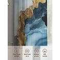 thumbnail image 5 of Navy Blue Sheer Curtains 84 Inch Length 2 Panels Set, Marble Ink Painted Artwork Modern Luxury Voile Window Treatment Rod Pocket Curtains Sheers Drapes for Bedroom/Living Room/Kitchen 52"x84"x2, 5 of 7