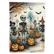 Calacas Skeletons Spooky Halloween House Flag 28 in x 40 in
