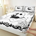 thumbnail image 3 of Feelyou Funny Halloween Ghost Full Size Sheets, Gothic Spider Web Bed Sheets, Teens Boys Girls Kids Sheet Sets, Super Cozy Room Decor, 4 Pieces, 3 of 7