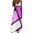thumbnail image 2 of Lenago Robe de Bal Grande Taille Femme Mode à Bretelles Col en V Sans Manches à Rayures Imprimées Ajustée Plage Longue Robe Été Robes de Plage en Liquidation, 2 of 5