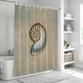 thumbnail image 6 of Ocean Conch Shower Curtain, Waterproof Shower Curtains for Bathroom, Vintage Coastal Underwater Creature Khaki Washable Fabric Bathtub Curtain Set Bath Decor with 12 Hooks Long 72"x84", 6 of 8