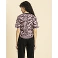 thumbnail image 3 of MoomayaWomens PrintedLoose-Fit Top,ElbowSleeves Round Neck Lounge Wear Top, 3 of 8