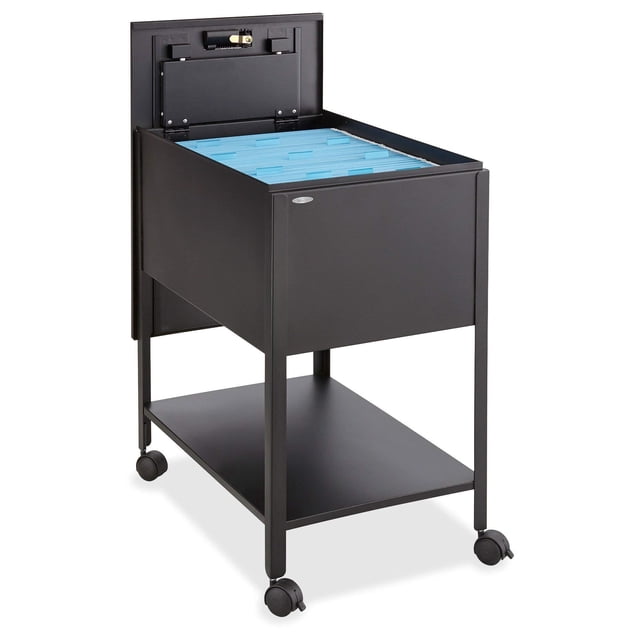 Safco Extra Deep 1 Drawer Legal Mobile Metal Tub File with Lock in Black