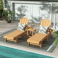 thumbnail image 2 of 3 Piece Laguna Adirondack Poly Reclining Chaise Lounge With Wheels, Teak, 2 of 4
