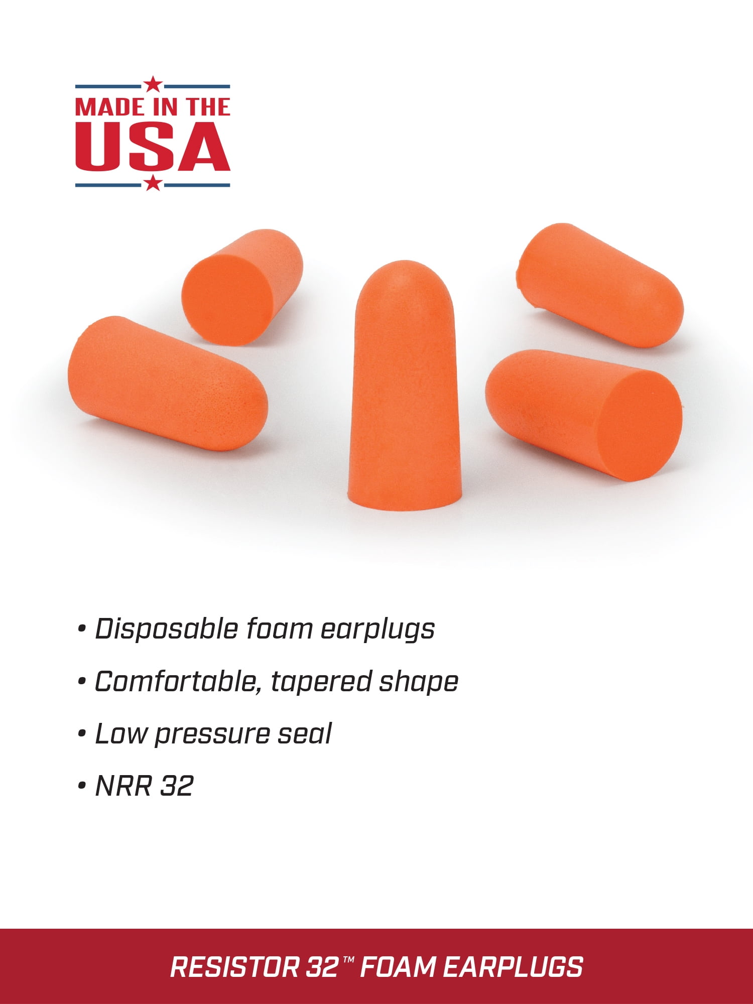 10-Pairs Howard Leight Low Pressure Disposable Foam Shooting Earplugs Orange 