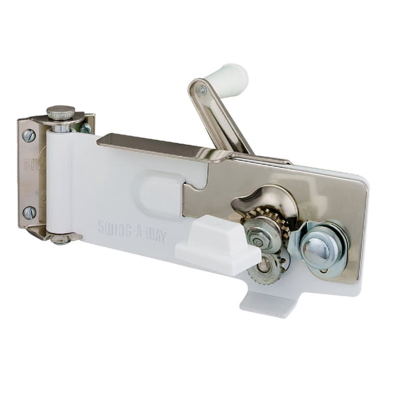 Swing-A-Way White Steel Manual Can Opener