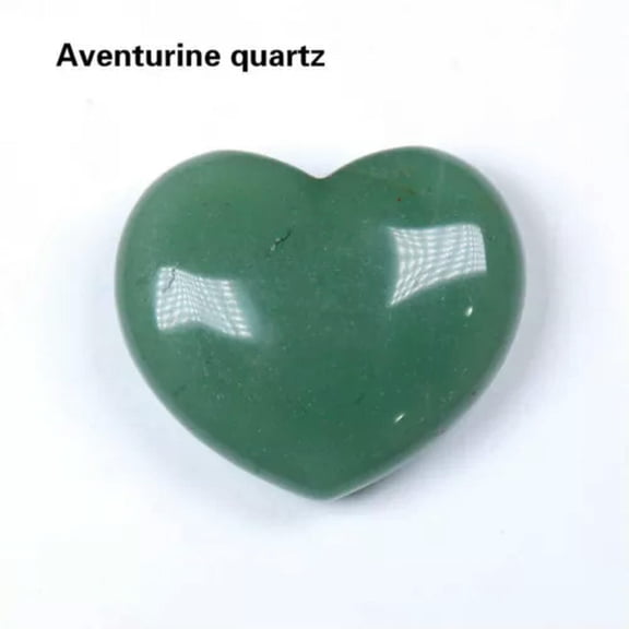HOOUN 40mm Natural Crystal Quartz Love Heart Palm Stone Chakra Healing Reiki Ornament-Aventurine