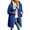 Blue, variant on Edvintorg Jacket for Women Long Sleeve Zip up Coat Loose Casual Hooded Long Outerwear with Pocket Womens Clothes S-2XL Black