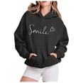 thumbnail image 4 of Graphic Hoodies for Women Fall Winter Long Sleeve Positive Message Hooded Sweatshirt with Pockets Pullover Tops, 4 of 6