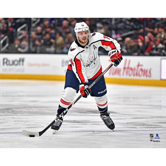John Carlson Washington Capitals Unsigned White Jersey Skating Photograph