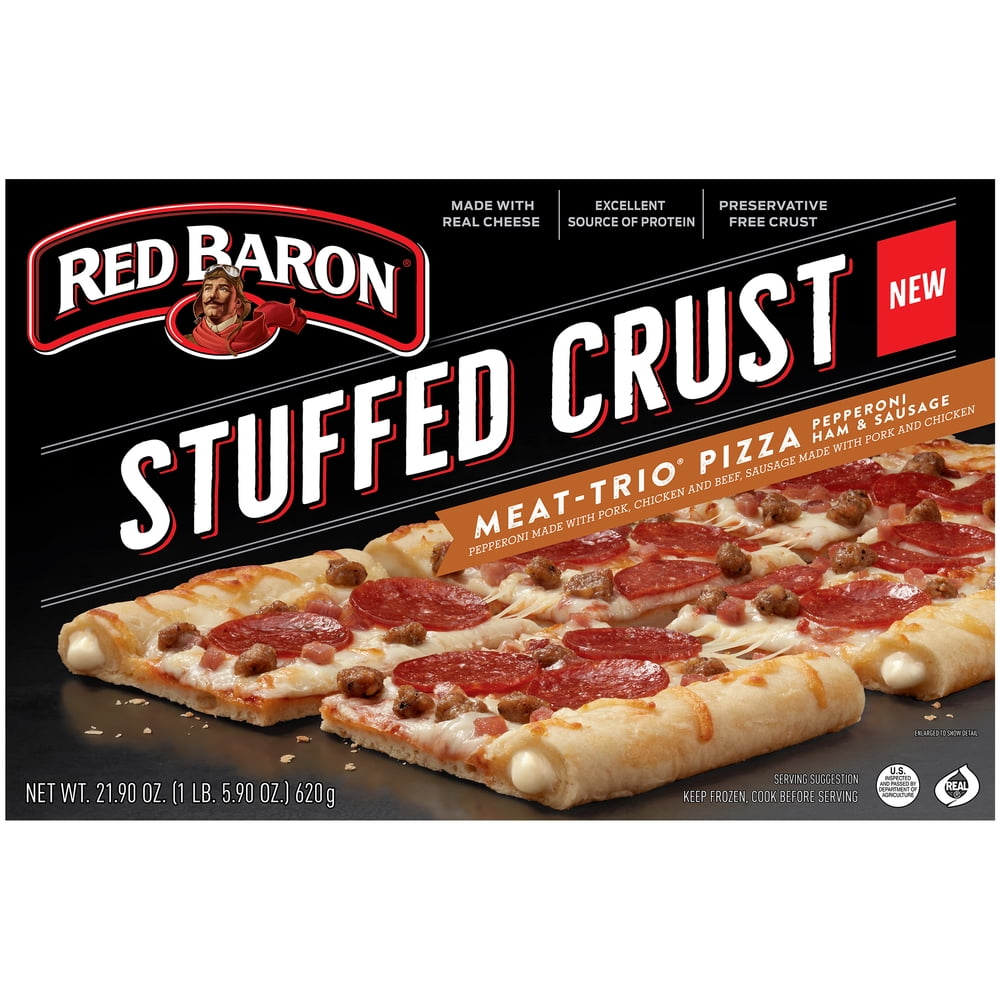 Red Baron Stuffed Crust Meat Trio Frozen Pizza, 21.90 oz.