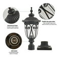 thumbnail image 4 of ACE-LIGHTS,1-pack Vintage Black Outdoor Post Lantern,Waterproof Aluminum Lamp Post Light(Bulb Not Included) with Bubble Glass,Decorative Garden Pathway Lighting for Yard,Patio,Driveway(Black), 4 of 8