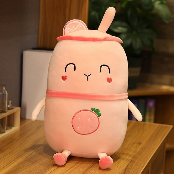 Bubble Tea Plush, Soft Milk Tea Shaped Plush Stuffed Pillow, Kawaii Cartoon Bubble Tea Plushie Cylindrical Plush Toy Gifts for Boys Girls Kids (19.7 Inch) Christmas Gift