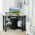 thumbnail image 2 of Costway Bureau d'Angle en Bois avec Tiroir Table d'Ordinateur PC Bureau Noir, 2 of 10